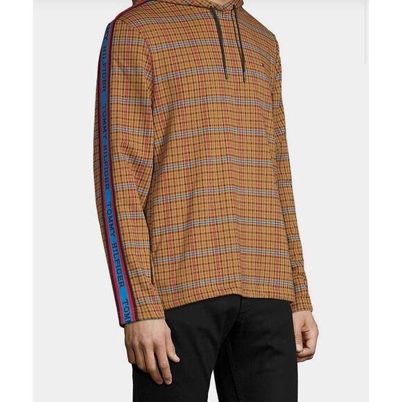 Tommy Hilfiger Plaid Pullover Hoodie Sweatshirt $130 MSRP - Picture 1 of 5